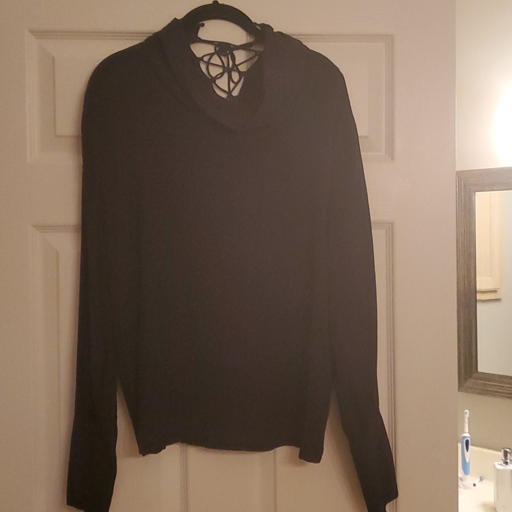 Black cowl beck blouse